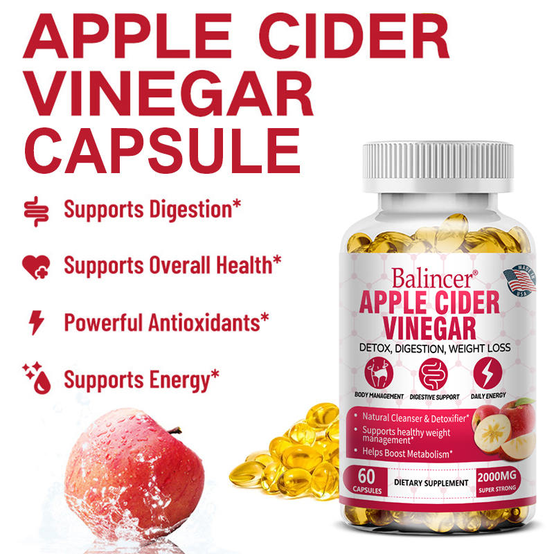 Herbal Weight Gain - Apple Cider Vinegar 1400MG Capsules, Magnesium