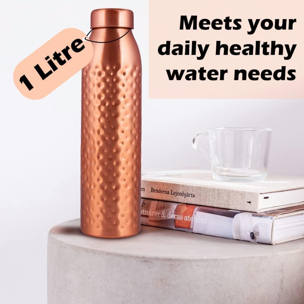 Copper Water Bottle 1L - Hamme - Ayurvedic & Herbal Wellness Kits 评论和价格