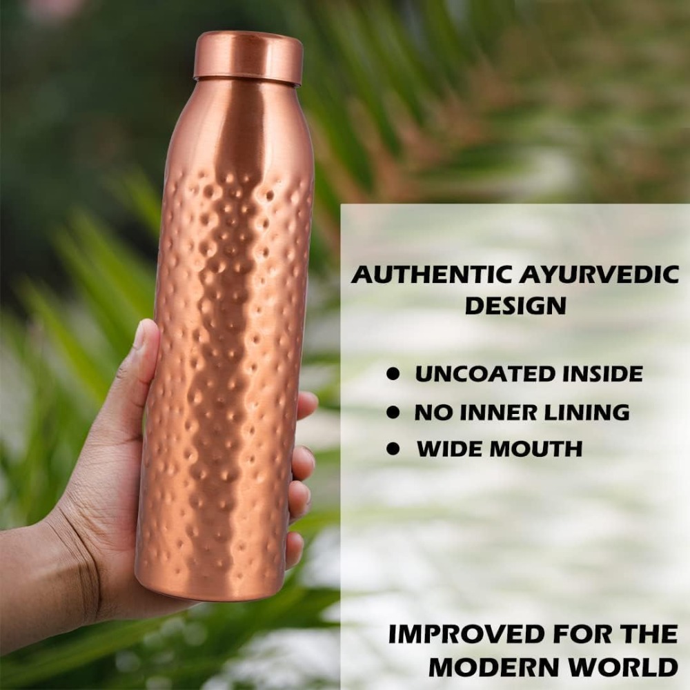 Copper Water Bottle 1L - Hamme - Ayurvedic & Herbal Wellness Kits 评论和价格
