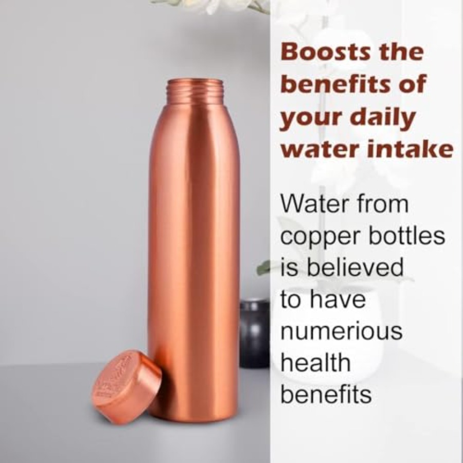 Copper Water Bottle 1L - Gift  - Ayurvedic & Herbal Wellness Kits 评论和价格