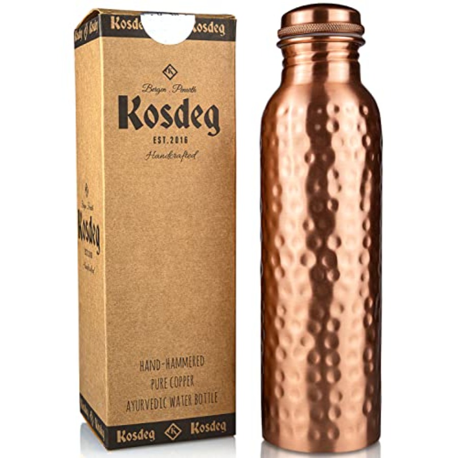 Copper Water Bottle - 34 Oz Ex - Ayurvedic & Herbal Wellness Kits 评论和价格