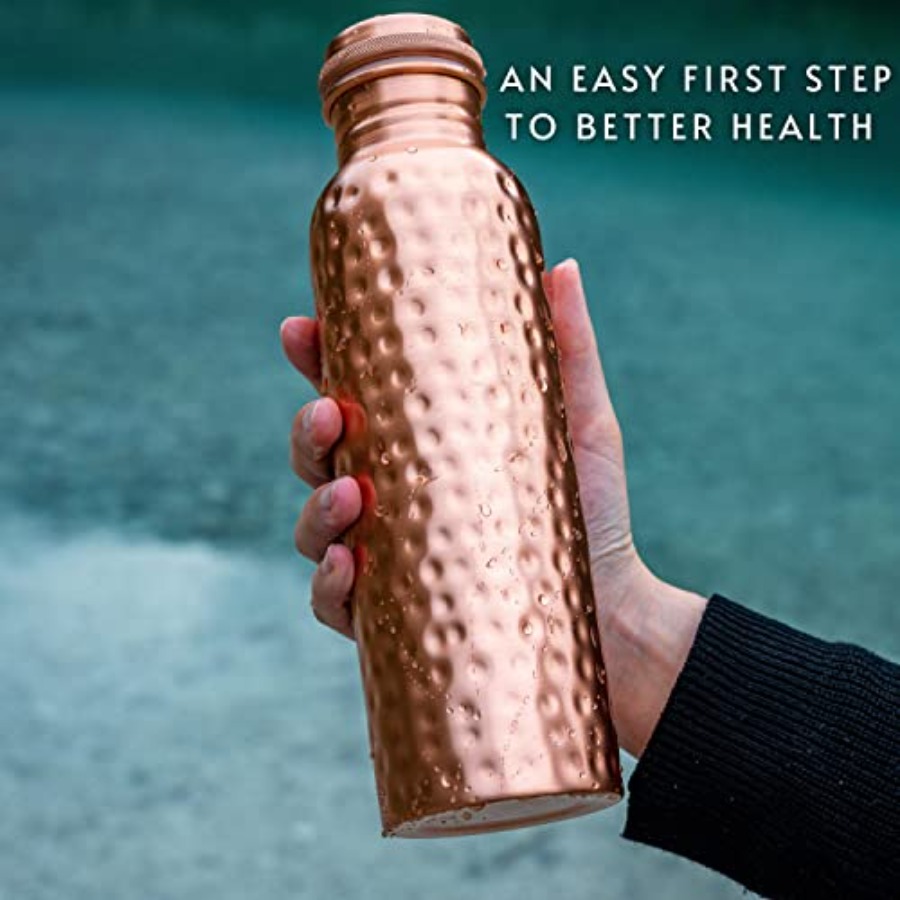 Copper Water Bottle - 34 Oz Ex - Ayurvedic & Herbal Wellness Kits 评论和价格