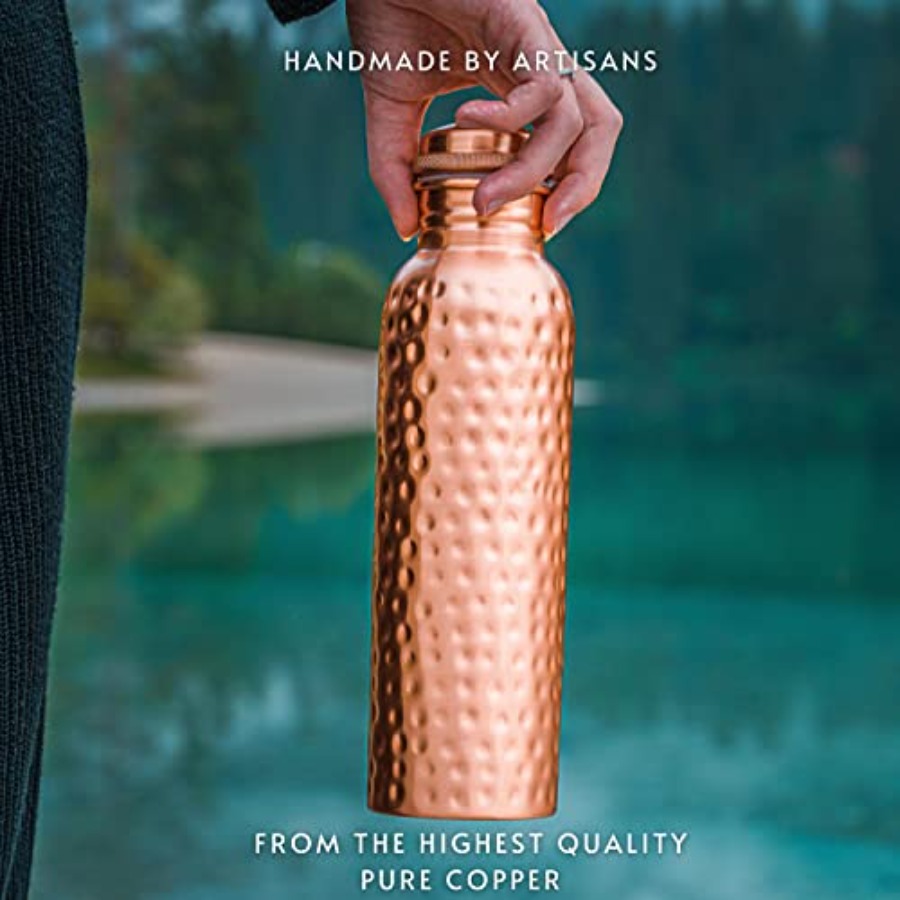 Copper Water Bottle - 34 Oz Ex - Ayurvedic & Herbal Wellness Kits 评论和价格