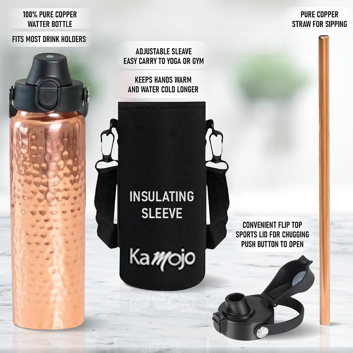 Pure Copper Water Bottle with  - Ayurvedic & Herbal Wellness Kits 评论和价格