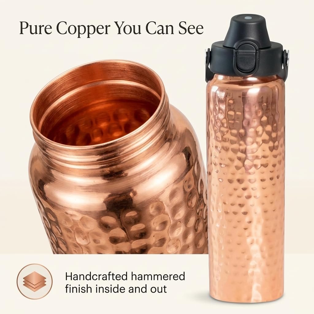 Pure Copper Water Bottle with  - Ayurvedic & Herbal Wellness Kits 评论和价格